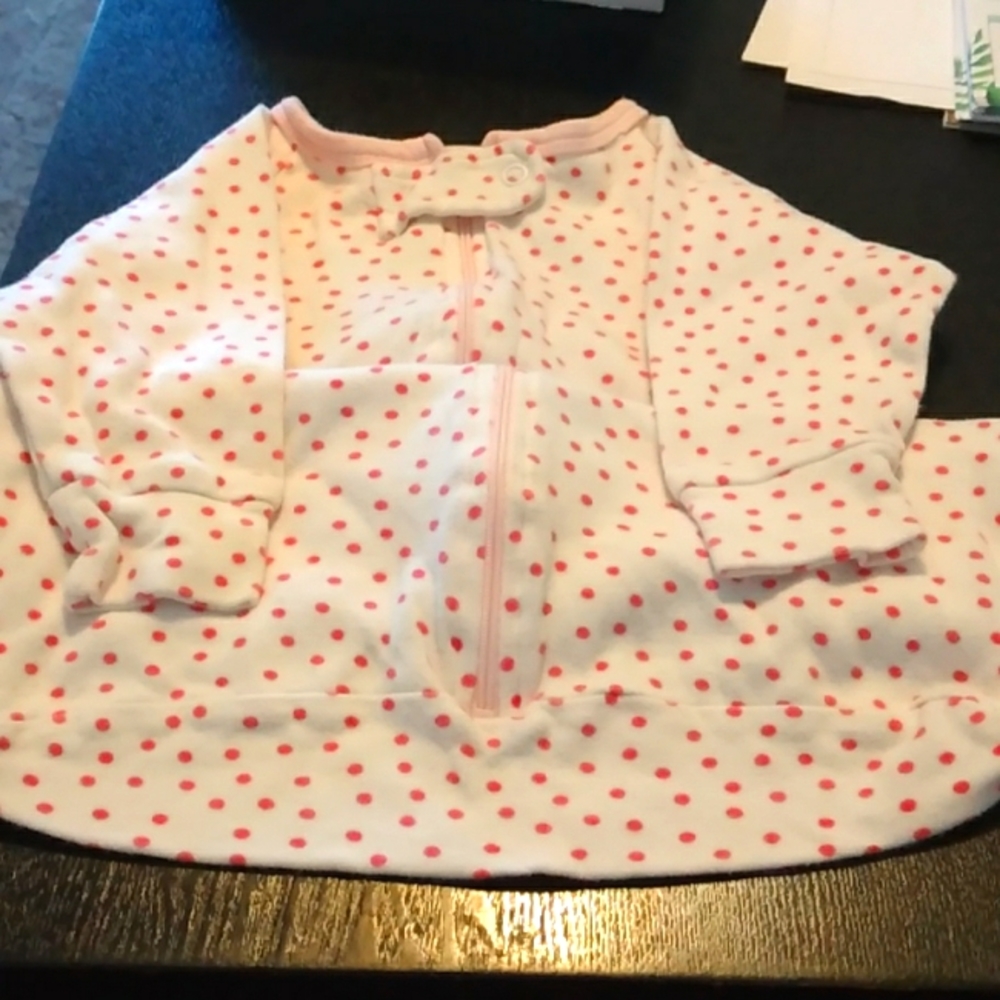 Sleep sack, 0-3mos. By Spasilk, like new. White with pink polka dots.